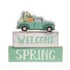 Homegifo 3/set Welcome Spring Blocks W/flower Truck