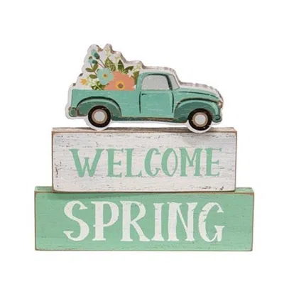 Homegifo 3/set Welcome Spring Blocks W/flower Truck In Multi