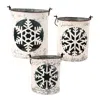 Homegifo 3/set White Metal Snowflake Bucket