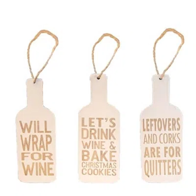 Homegifo 3/set Wine & Cookies Ornaments In Animal Print