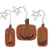Homegifo 3/set Wire Star Primitive Jack O Lantern Ornaments