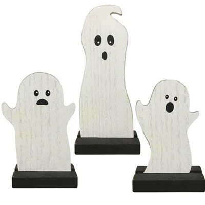 Homegifo 3/set Wooden Ghosts In White