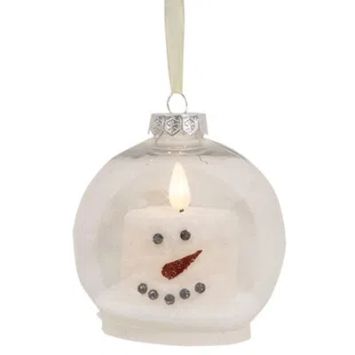 Homegifo 4" Bulb Ornament W/snowman Led Candle In Neutral