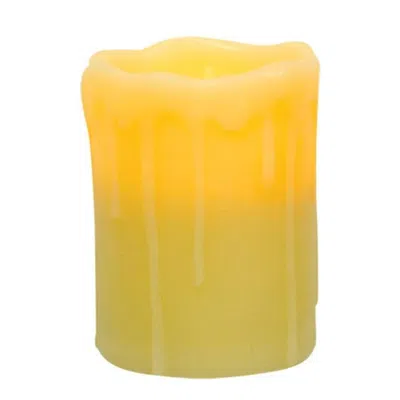 Homegifo *4" Ivory Remote Pillar In Yellow