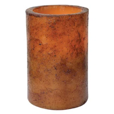 Homegifo 4.5" Burnt Mustard Timer Pillar In Orange