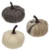 Homegifo 12/pack Cream & Gray Burlap Pumpkins 1.5"