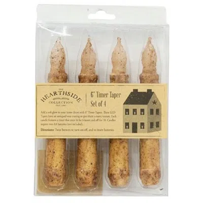 Homegifo 4/pkg Burnt Ivory Timer Tapers In Neutral
