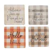 Homegifo *4/set Fall Gingham Resin Coasters