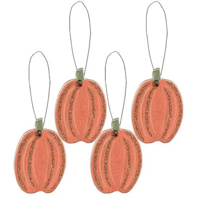 Homegifo 4/set Mini Pumpkin Ornaments In Pink