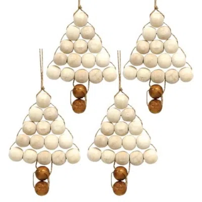 Homegifo *4/set Natural Bead Tree Ornaments In Black