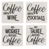 Homegifo 4/set No Talkee Before Coffee Resin Coasters