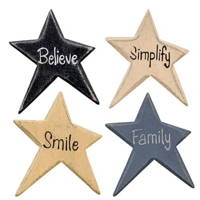 Homegifo 4/set Vintage Star Word Magnets In Black