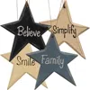 Homegifo 4/set Vintage Star Word Ornaments
