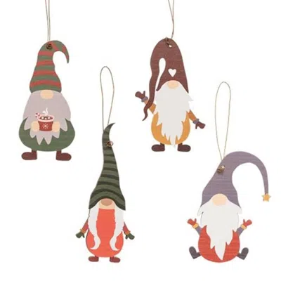 Homegifo 4/set Wooden Winter Gnome Ornaments In Multi
