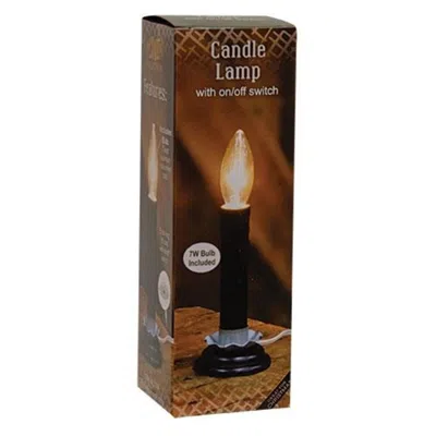 Homegifo 5" Black Country Candle Lamp W/non Flicker 7w Bulb In Brown
