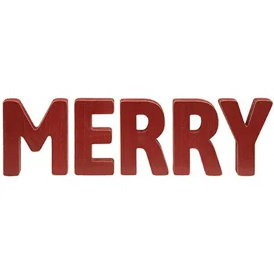 Homegifo *5/set Merry Wooden Letters In Red
