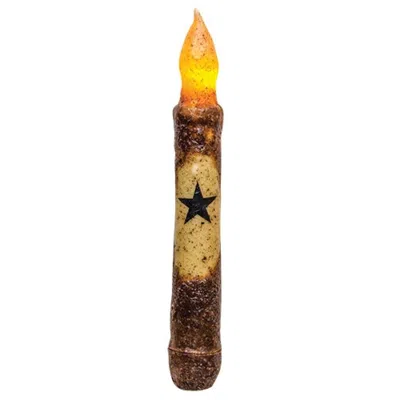 Homegifo 6" Burnt Mustard Star Timer Taper In Multi
