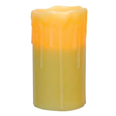 Homegifo 6" Ivory Drip Timer Pillar In Yellow