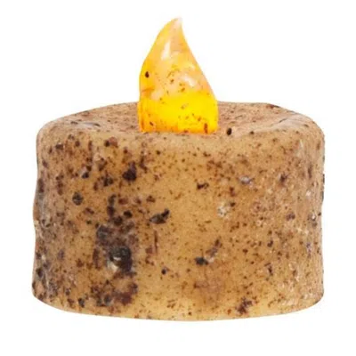 Homegifo 6/pkg Burnt Ivory Led Tealights In Brown