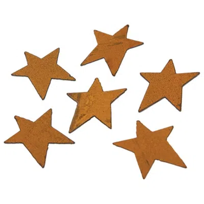 Homegifo 6/pkg Rusty Tin Stars 1" In Brown