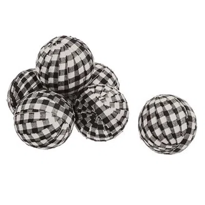 Homegifo 6/set Black & White Buffalo Check Rag Balls In Multi