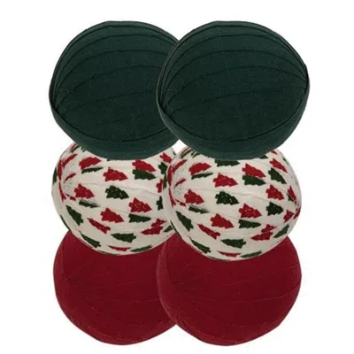 Homegifo 6/set Christmas Red & Green Rag Balls In Multi