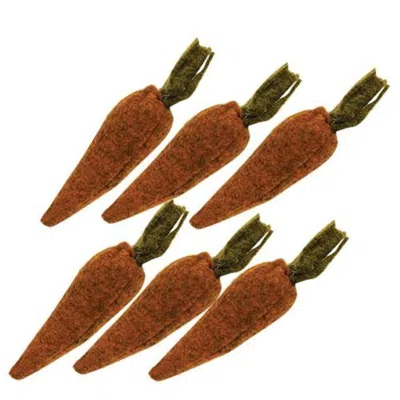 Homegifo 6/set Felt Carrots 3.25" In Brown