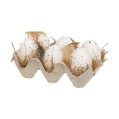 Homegifo 6/set Natural Speckled Eggs In Crate In Neutral