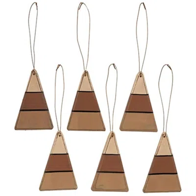 Homegifo 6/set Wooden Candy Corn Ornaments In Brown