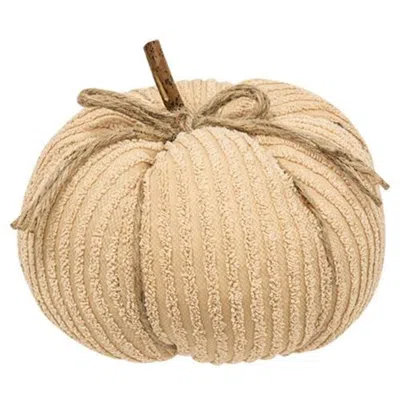 Homegifo 8" Cream Chenille Pumpkin In Neutral