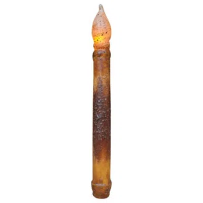 Homegifo 9" Burnt Mustard Led Taper In Multi