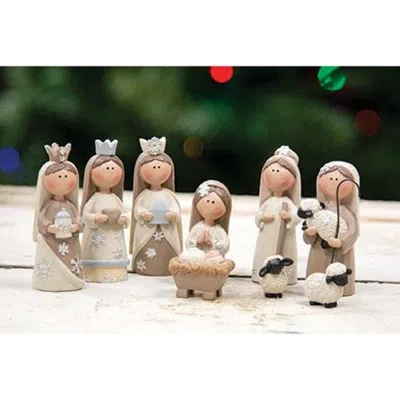 Homegifo 9/set Cream & White Resin Nativity In Multi