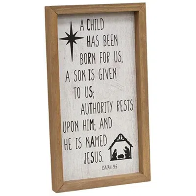 Homegifo A Child Is Born Nativity Frame In Brown