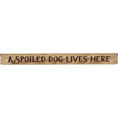 Homegifo A Spoiled Dog Lives Here Engraved Block 18"