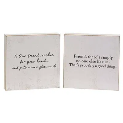 Homegifo A True Friend Square Block 2 Asstd. In White