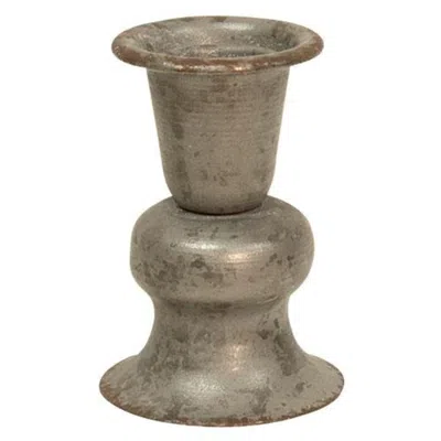 Homegifo Alette Candle Holder 3" Pewter Look In Gray