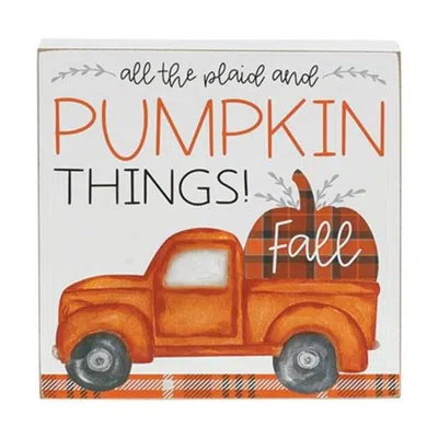 Homegifo *all The Plaid And Pumpkin Things Box Sign In Multi