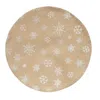 Homegifo Allover Snowflake Natural Round Mat
