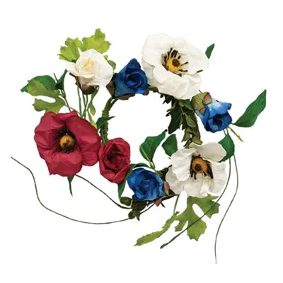 Homegifo Americana Rose & Poppy Candle Ring In Multi