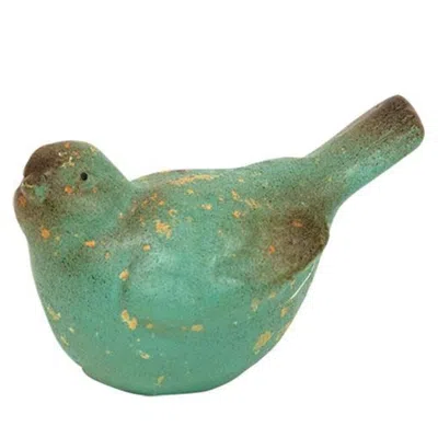 Homegifo Antiqued Blue Resin Bird In Green