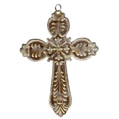 Homegifo Antiqued Rusty Cross Ornament In Brown