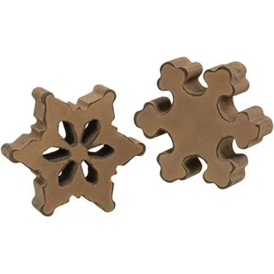 Homegifo Antiqued Wooden Chunky Snowflake 2 Asstd. In Neutral
