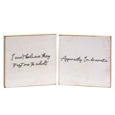 Homegifo *apparently I'm Dramatic Square Block 2 Asstd. In White