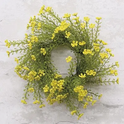 Homegifo Astilbe Candle Ring 3" Yellow In Green