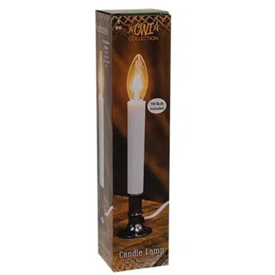 Homegifo Automatic Timer Candle Lamp White W/pewter Base