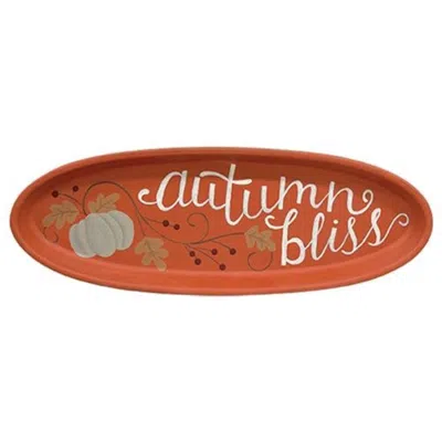 Homegifo Autumn Bliss Oval Tray In Brown