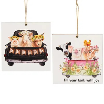 Homegifo Barnyard Friends Spring Truck Ornament 2 Asstd. In Multi