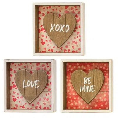 Homegifo Be Mine Shadow Box Sign 3 Asstd. In Multi