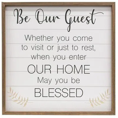 Homegifo *be Our Guest Framed Sign In Blue