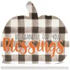 Homegifo *be Thankful For Your Blessings Buffalo Check Pumpkin On Base